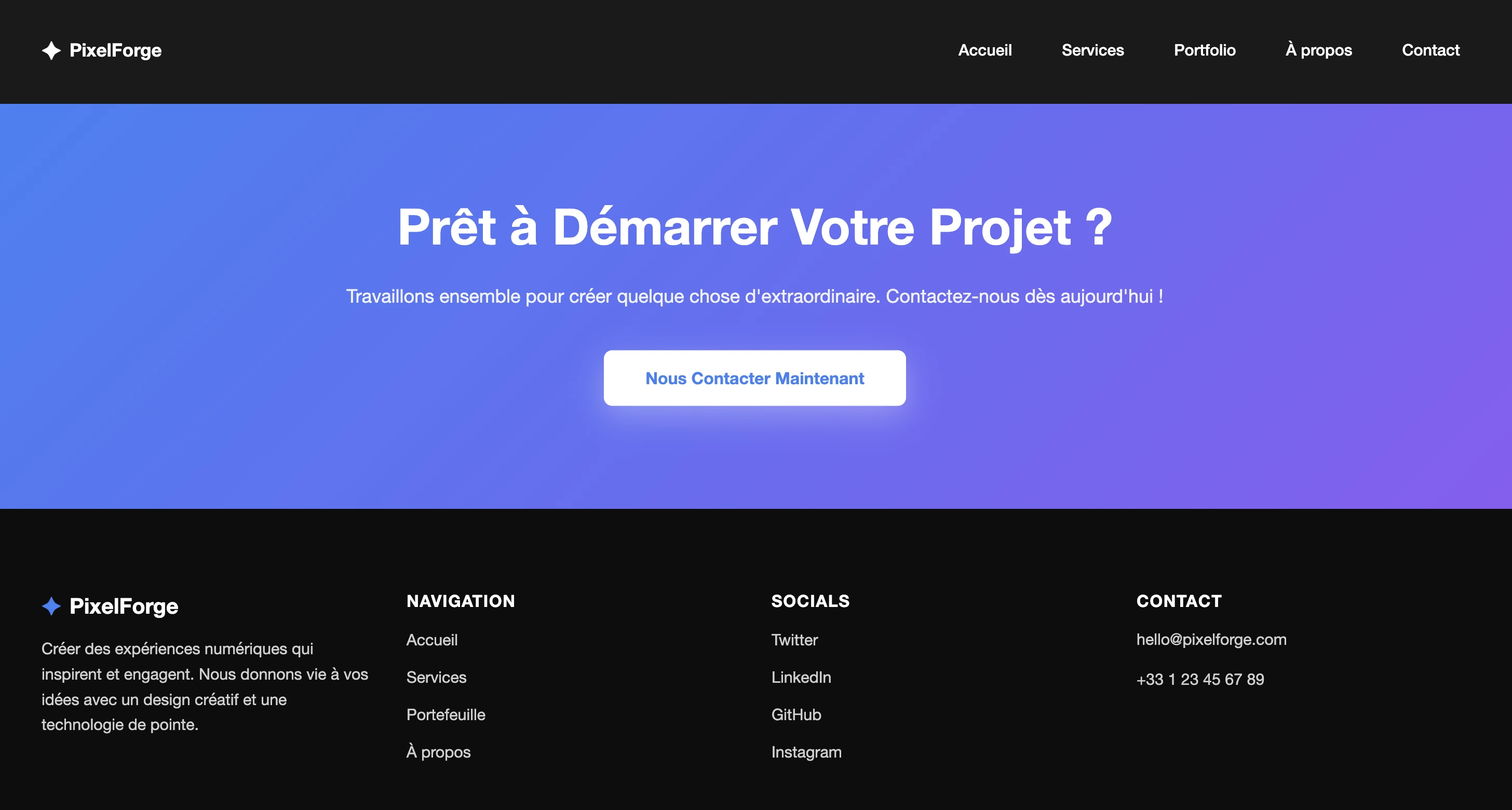 Intégration HTML CSS d'une maquette