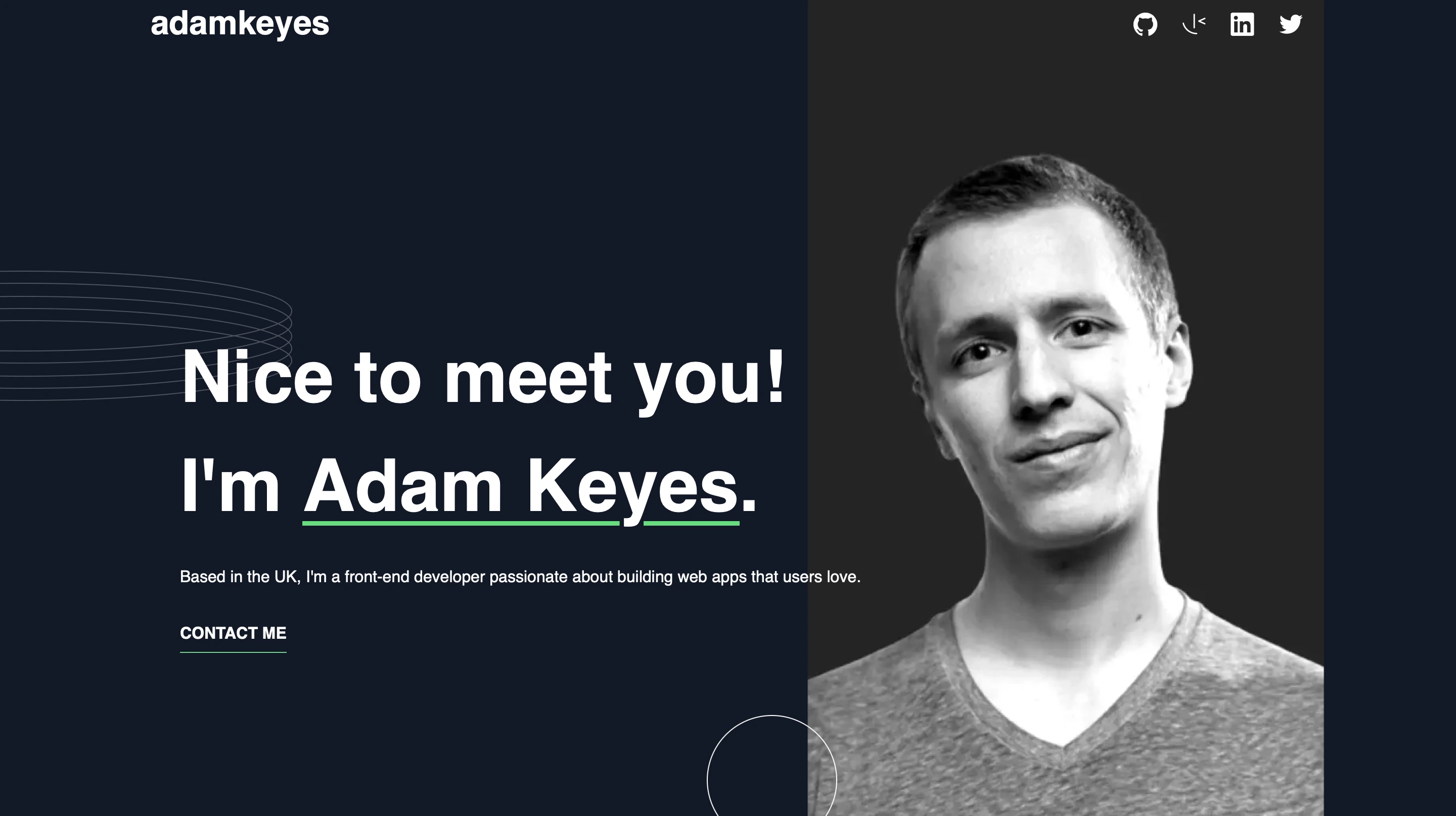 Single page developper portfolio